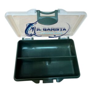 mini scatola con custodia per accessori da pesca, 2 scomparti